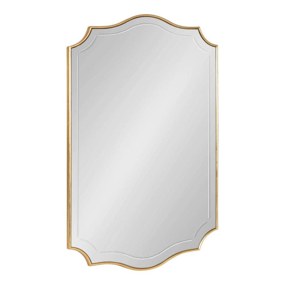 20" x 30" Hollyn Decorative Framed Wall Mirror Gold - Kate & Laurel All Things Decor: Chic Scalloped Edge, Hangs Both Ways
