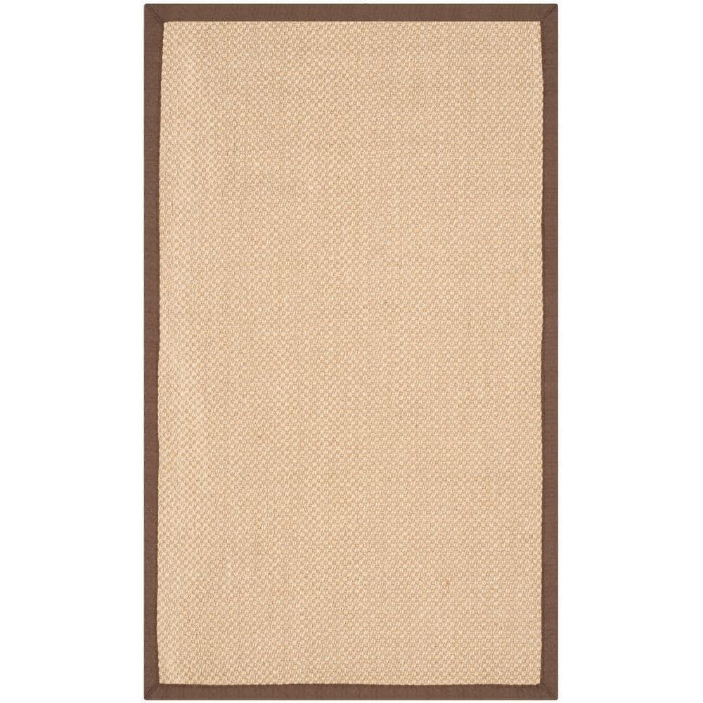 Natural Fiber NF141 Power Loomed Indoor Accent Rug - Maize/Brown - 3'x5' - Safavieh.