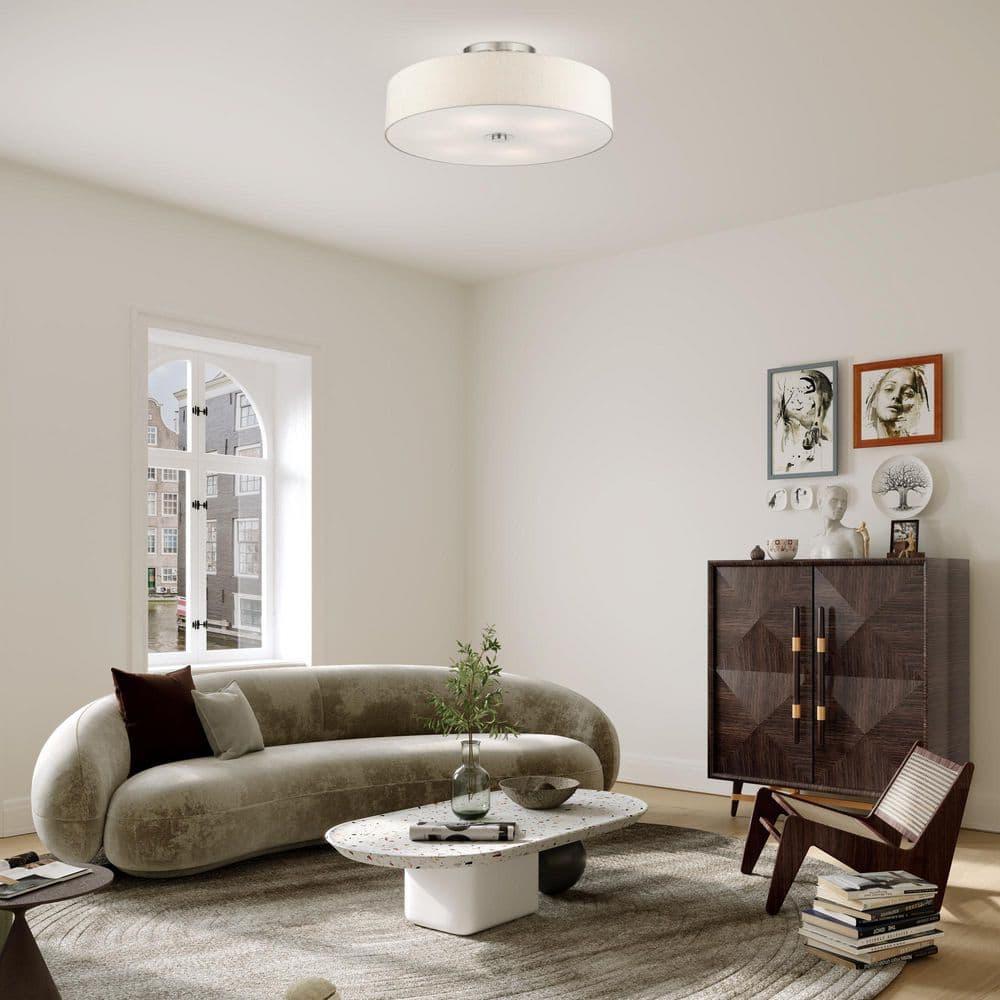 Livex Lighting Meridian 6 - Light Semi-Flush Mount in  Brushed Nickel