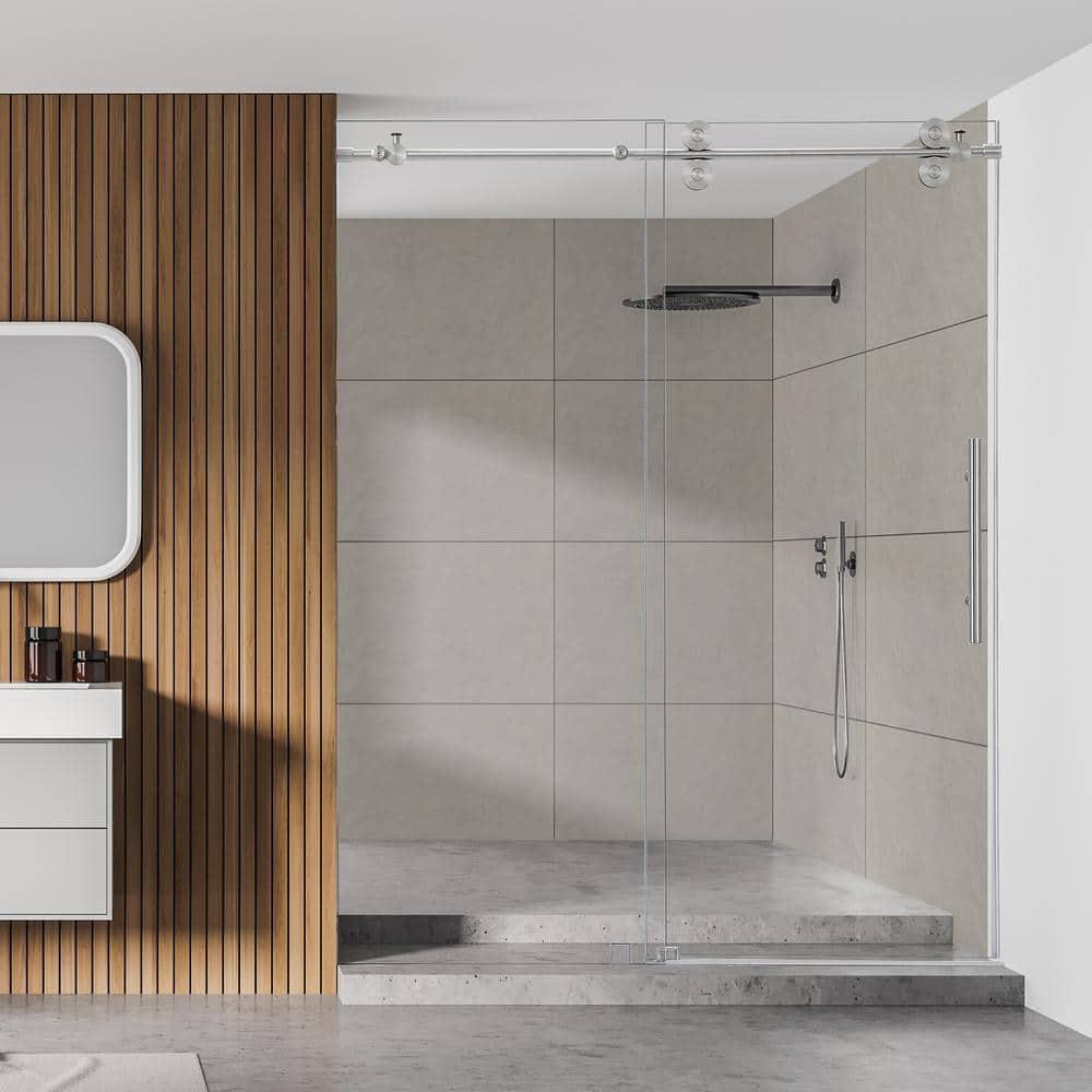 56" - 60" W x 78" H Single Sliding Frameless Shower Door