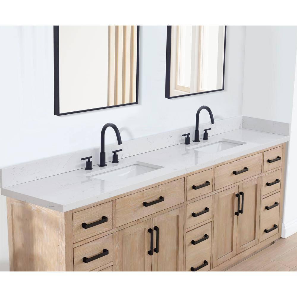 Altair Oderzo 84" Resin Double Vanity Top with Sink and 6 Faucet Holes
