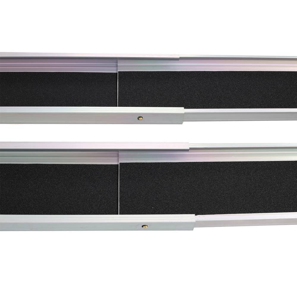 Adjustable Telescoping Wheelchair Ramps 48"-84" Extension Non-Skid Surface Safe & Convenient Access Solution for Vans, Curbs & Steps