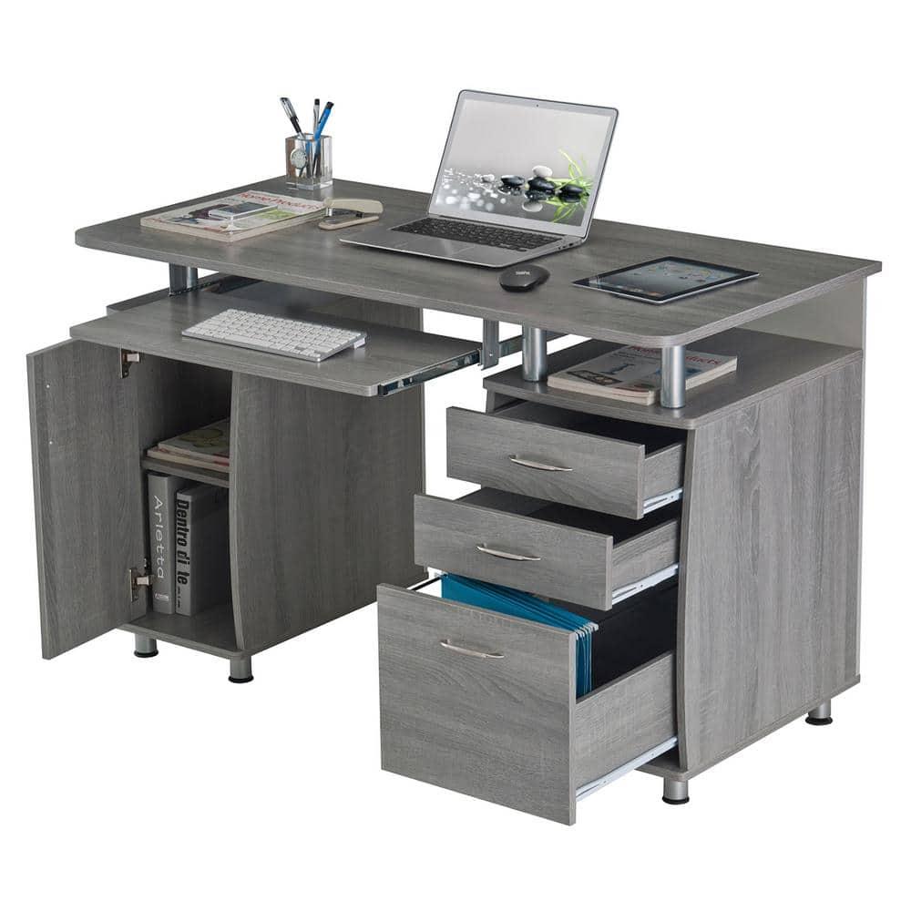Complete Workstation Computer Desk with Storage, Keyboard Tray - Techni Mobili