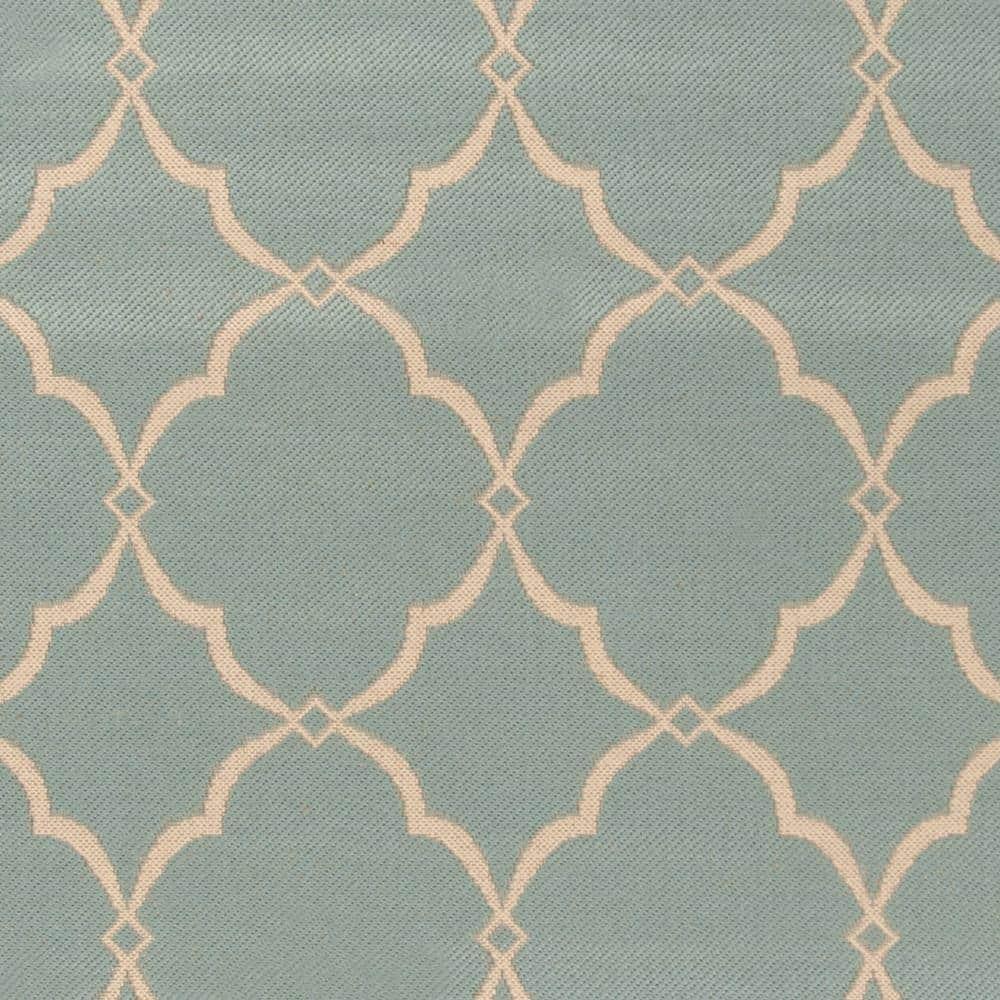 SAFAVIEH Beach House Nick Indoor/Outdoor Area Rug Aqua/Cream, 5'3" x 7'6"