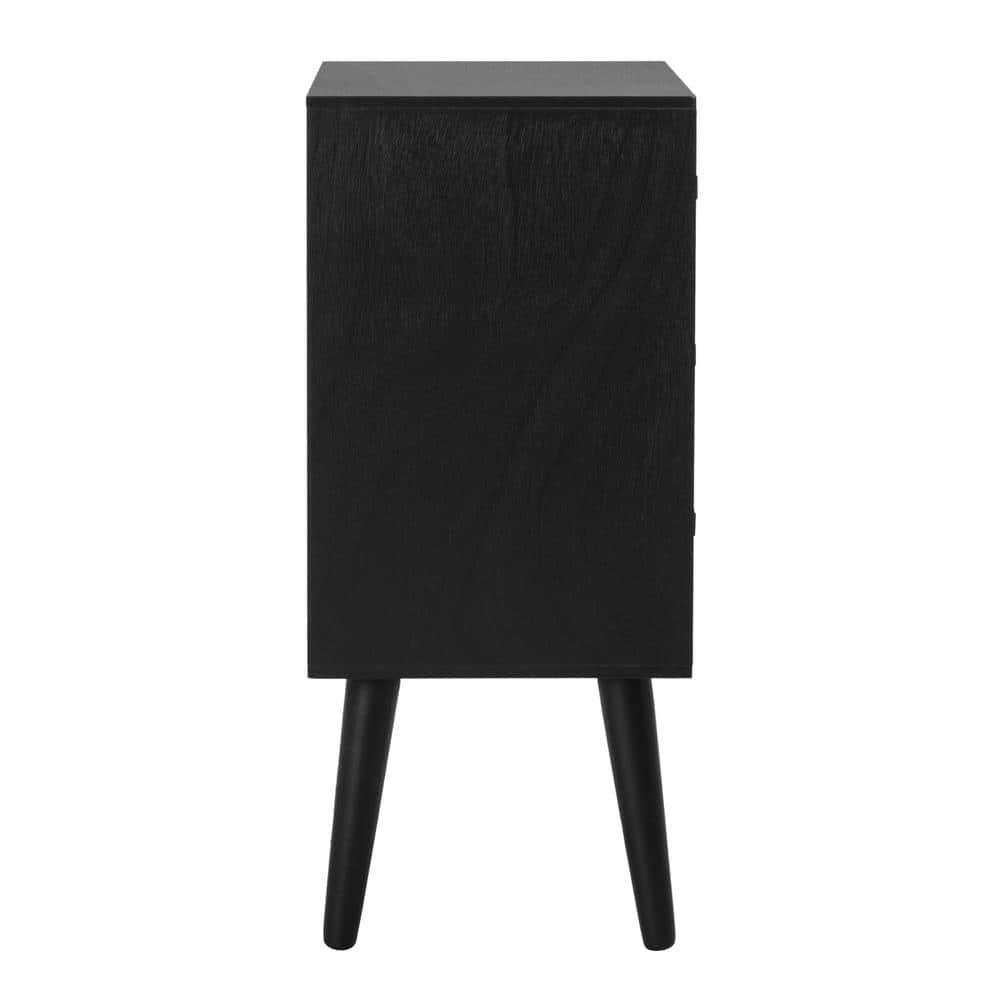 Pomona 3 Drawer Accent Table - CHS5700 - Black - Safavieh