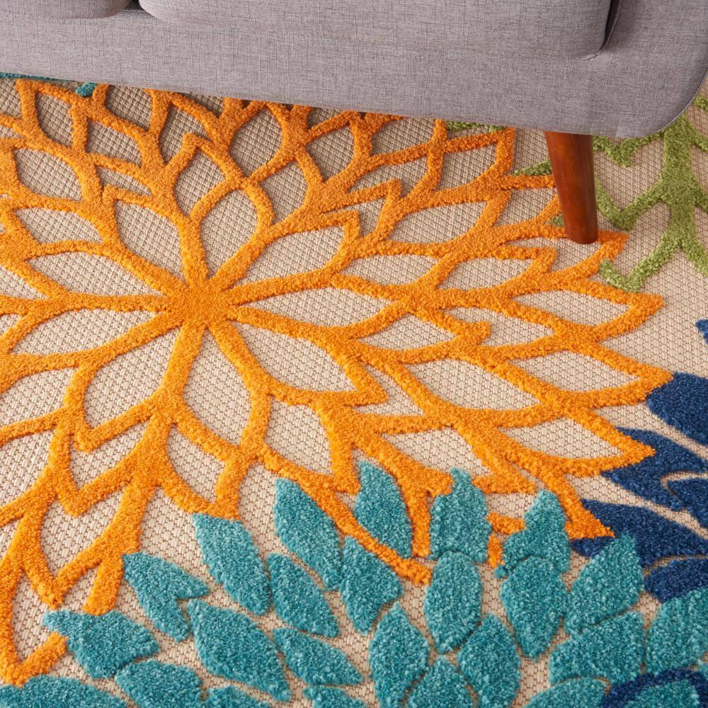 Nourison Aloha Floral Bloom Flatweave High-Low Indoor Outdoor Area Rug Multicolor 3'6" x 5'6"