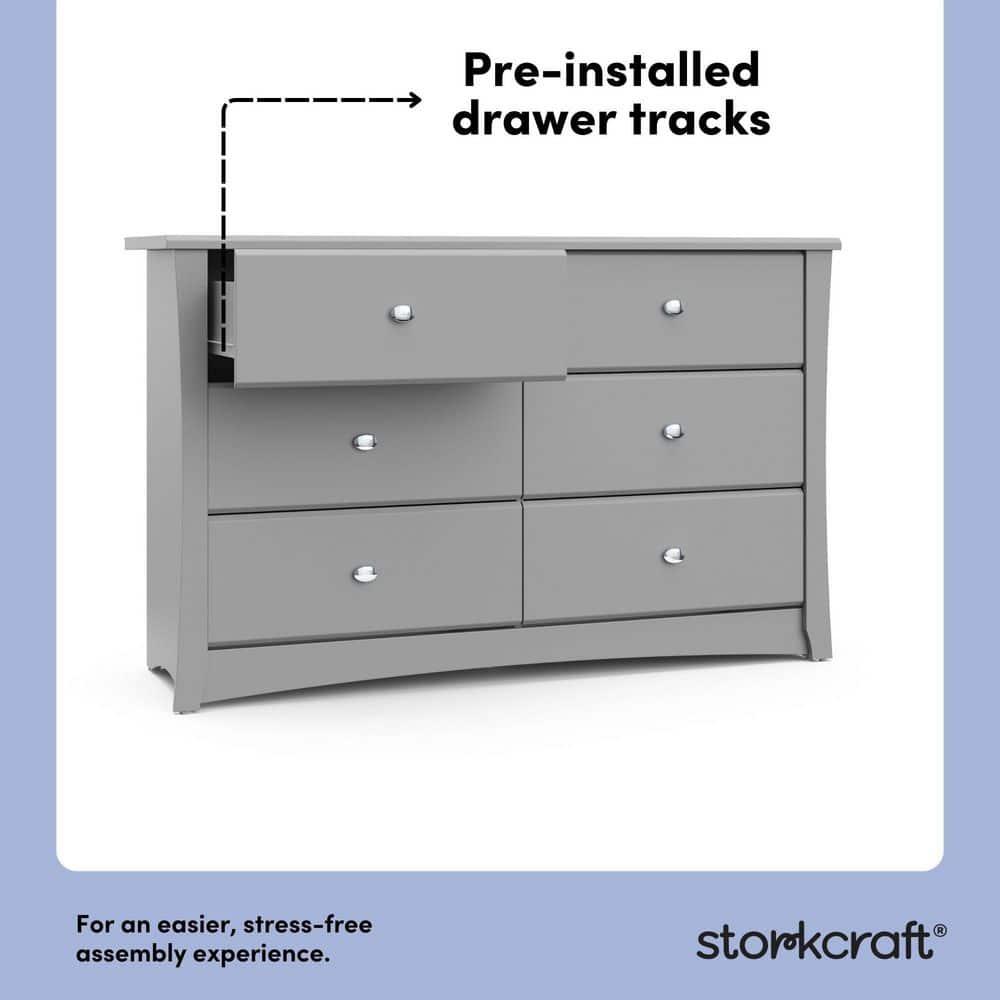 Crescent 6 Drawer Double Dresser