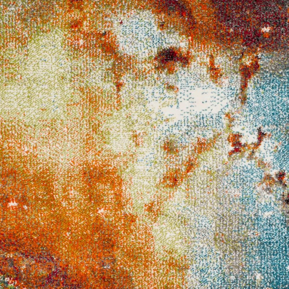 Galaxy GAL109 Power Loomed Indoor Runner - Orange/Multi - 2'3"x8' - Safavieh