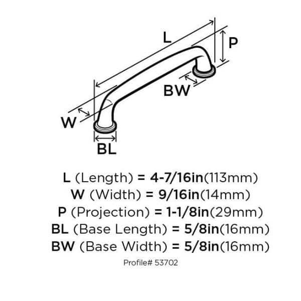 Amerock Kane 3-3/4 inch (96mm) Center-to-Center Polished Nickel Cabinet Pull