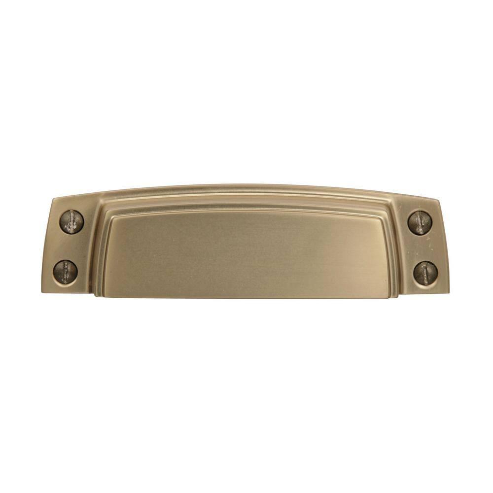 Amerock Highland Ridge 3-1/2 inch (89mm) Center-to-Center Golden Champagne Cabinet Cup Pull