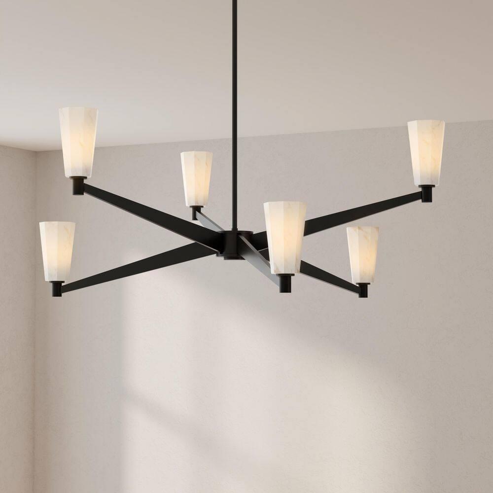 Progress Lighting Tosca 6 - Light Chandelier in  Matte Black