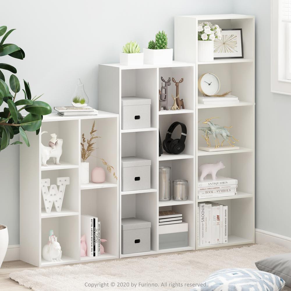 31" 5-Cube Geometric Decorative Bookshelf with Anti-Toppling Reversible Open Bookshelf Storage Organizer for Study&Office