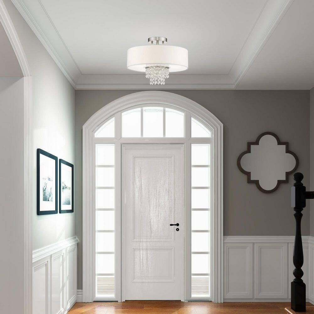 Livex Lighting Carlisle 3 - Light Semi-Flush Mount in  Brushed Nickel