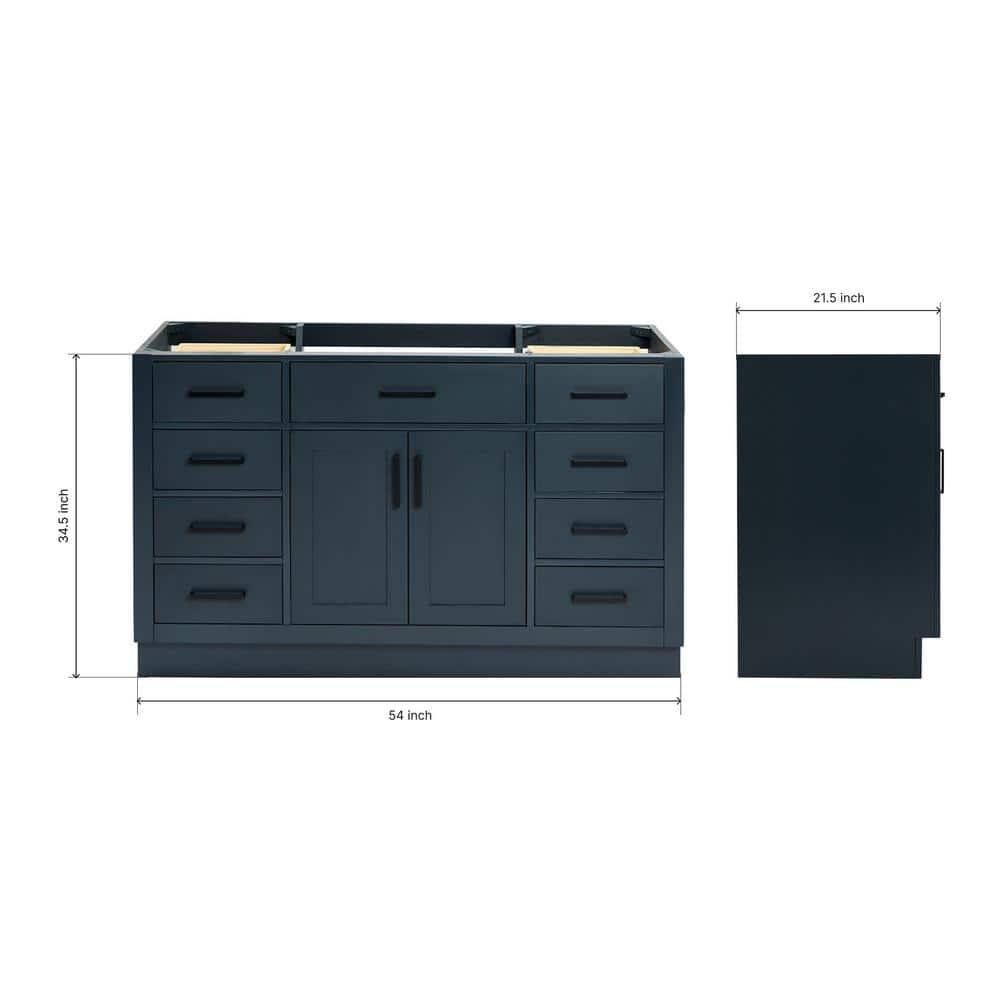 Ariel T054s-Bc Hepburn 54" Single Free Standing Vanity Cabinet Only - Blue