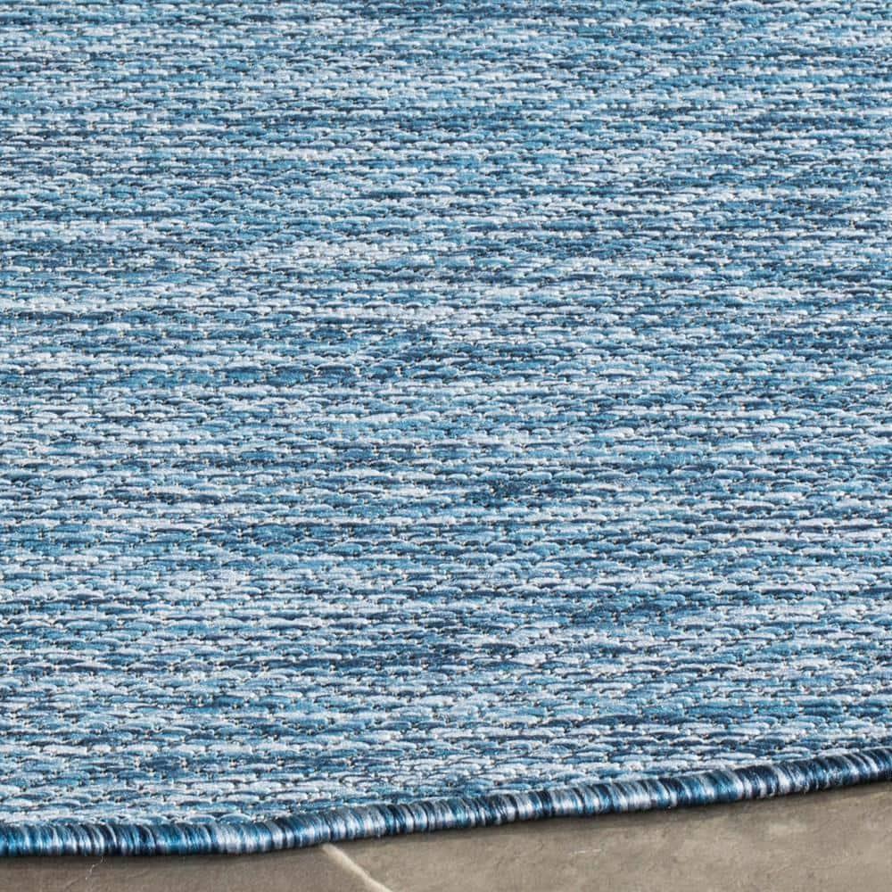 Courtyard CY8520 Power Loomed Indoor and Outdoor Area Rug - Navy/Navy - 4' Round - Safavieh