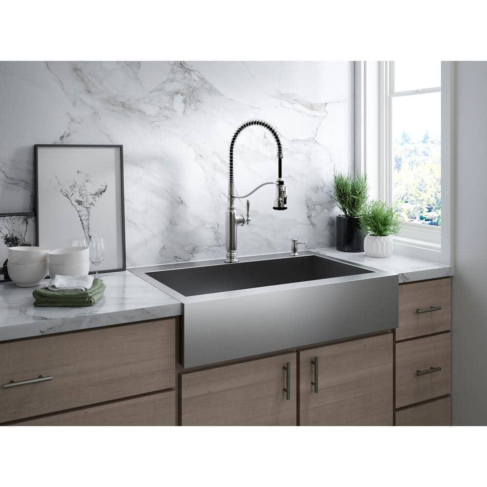 Kohler Tournant® Single Handle Semi-Professional Pre-Rinse Kitchen Faucet with Three-Function Pull Down Sprayer