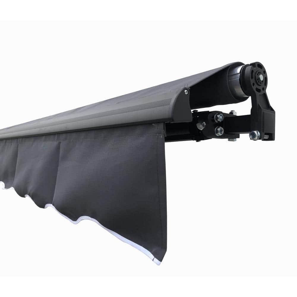 Retractable Home Patio Awning | Deck Canopy |UV Protection Sunshade | Manual Black Frame | Upgraded 2024