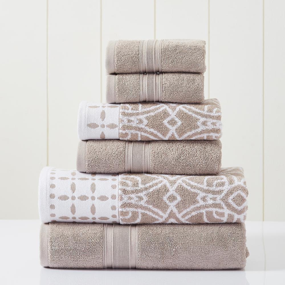 Modern Threads Modern Threads 6 Piece Set, 2 Bath Towels, 2 Hand Towels, 2 Washcloths Yarn Dyed Jacquard/Solid Towel Set Monroe