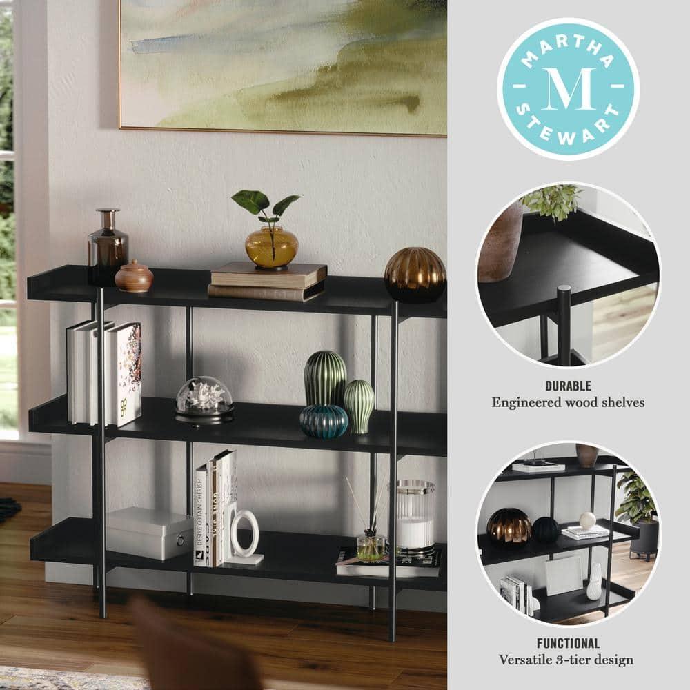 Martha Stewart Raines Martha Stewart Emmett 3 Shelf Storage Display Unit Bookcase with Metal Frame