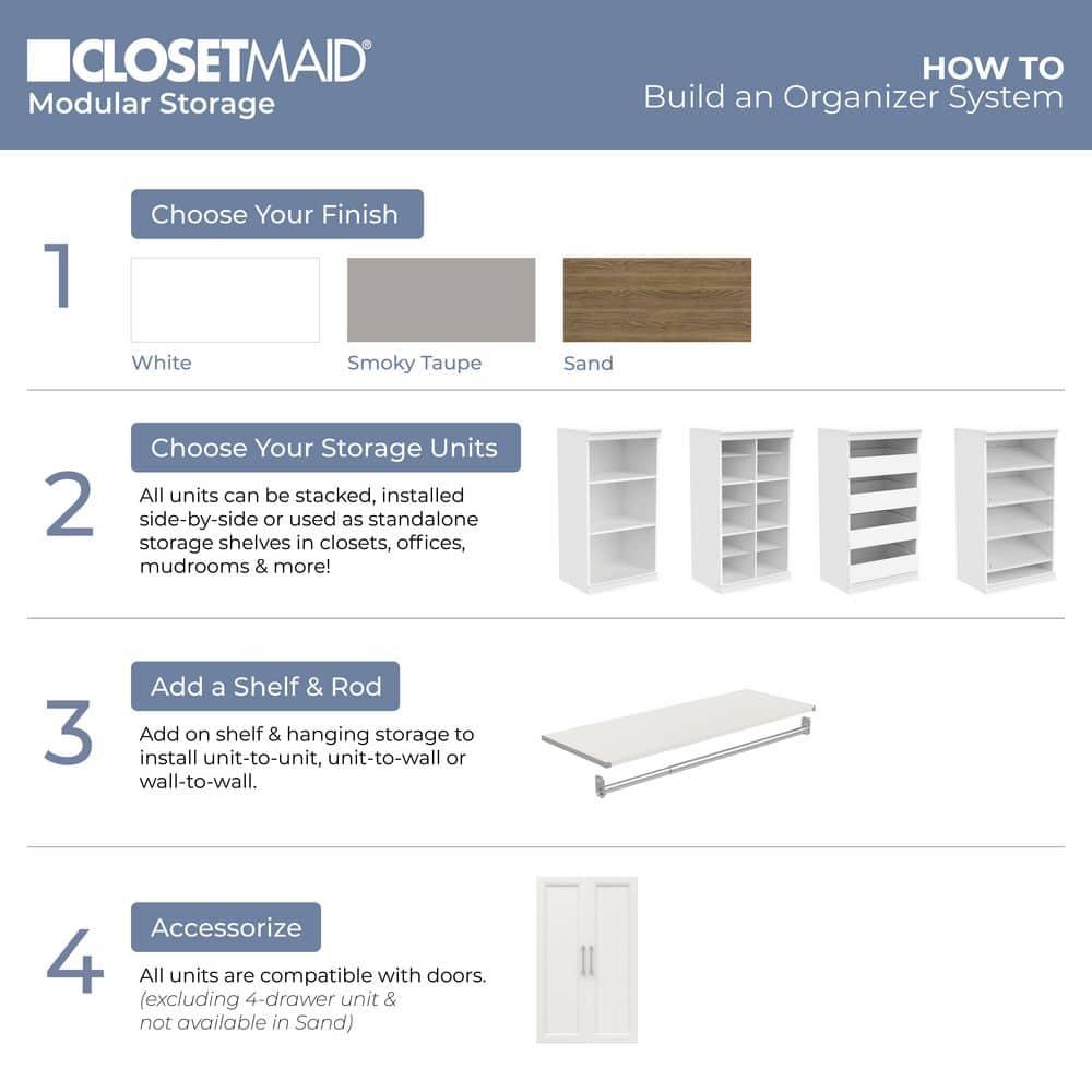 Modular Storage 36.02" W Shelf & Closet Rod