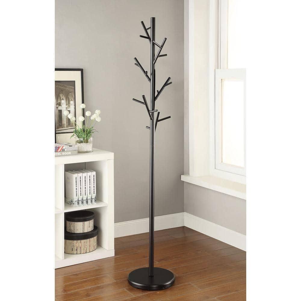 Coaster Contemporary Metal Coat Rack with Round Base in Black