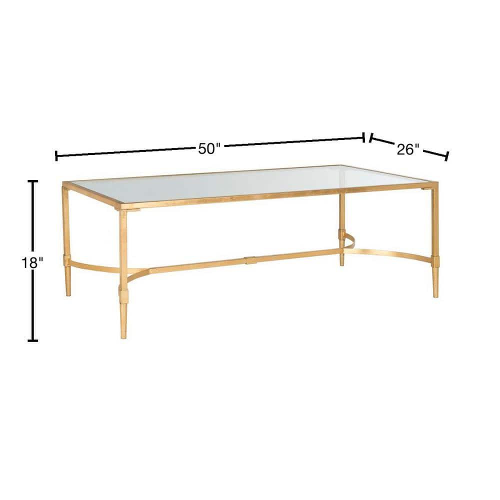 Antwan Coffee Table - Gold/Glass - Safavieh