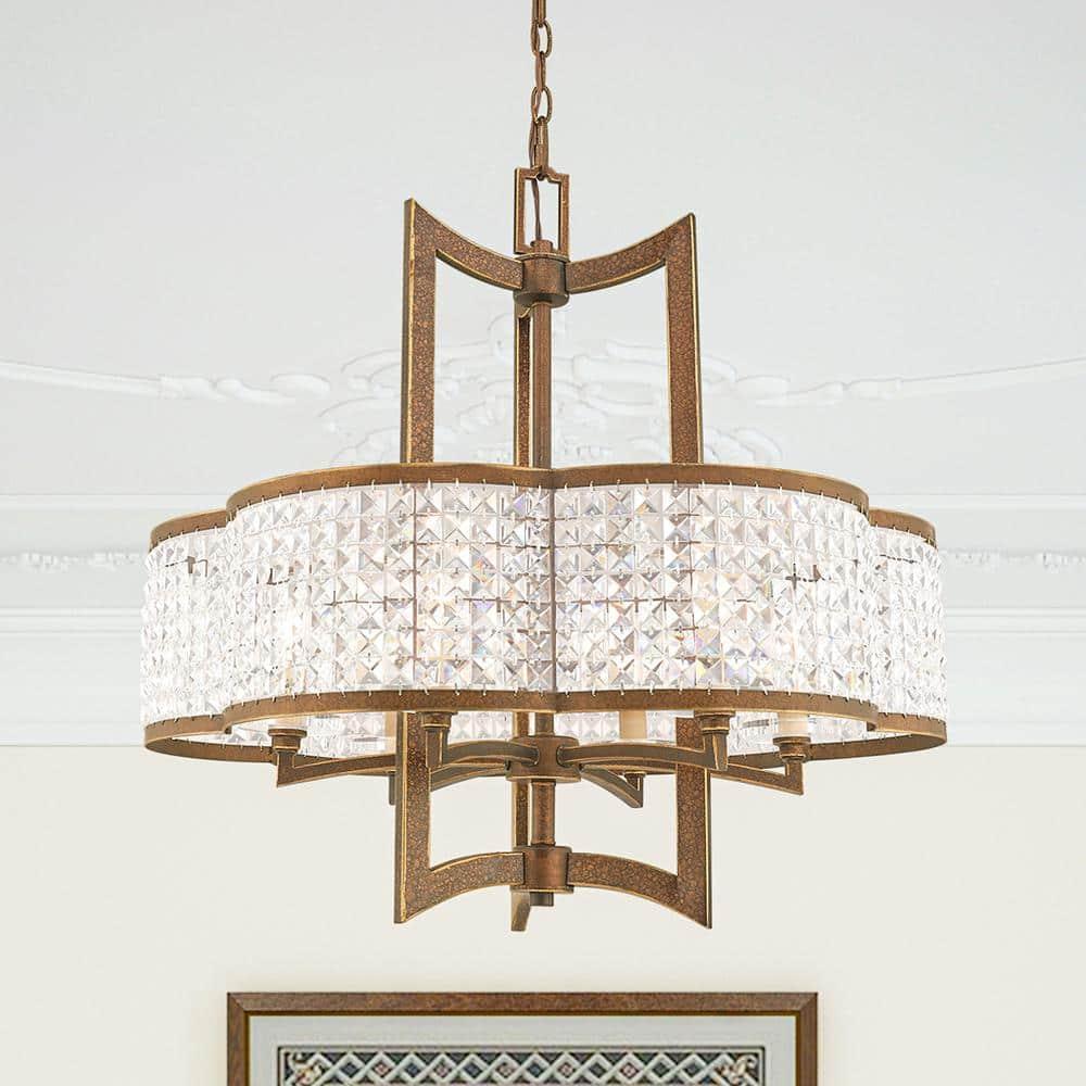Livex Lighting 50576-64 Gramercy 6-Light Chandelier, Hand Painted Palacial Bronze