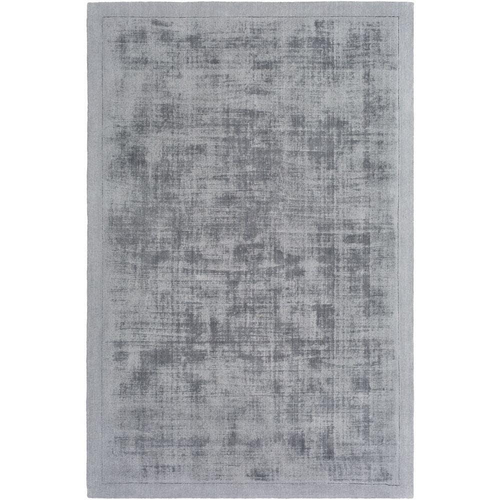 Handmade Gray Wool-Viscose 8' x 10' Rectangular Area Rug