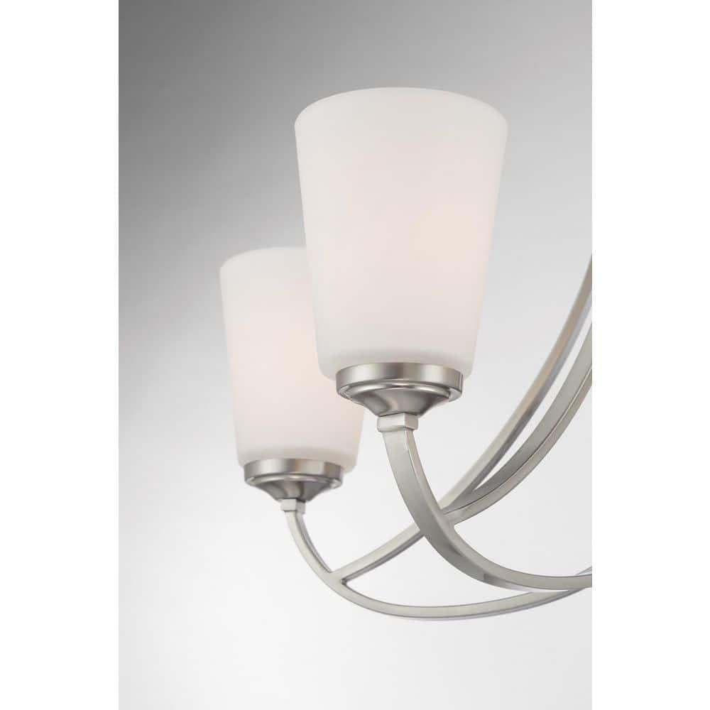 Minka Lavery Chandelier Lighting 4965-84, Overland Park Glass 1 Tier with Shades, 5 Light, Nickel