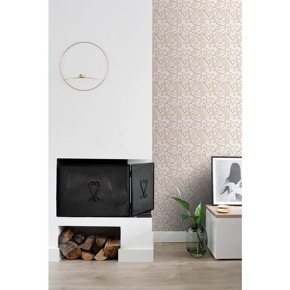 Design Department Cordelia Pink Baroque Blooms Wallpaper, 20.9-in by 33-ft