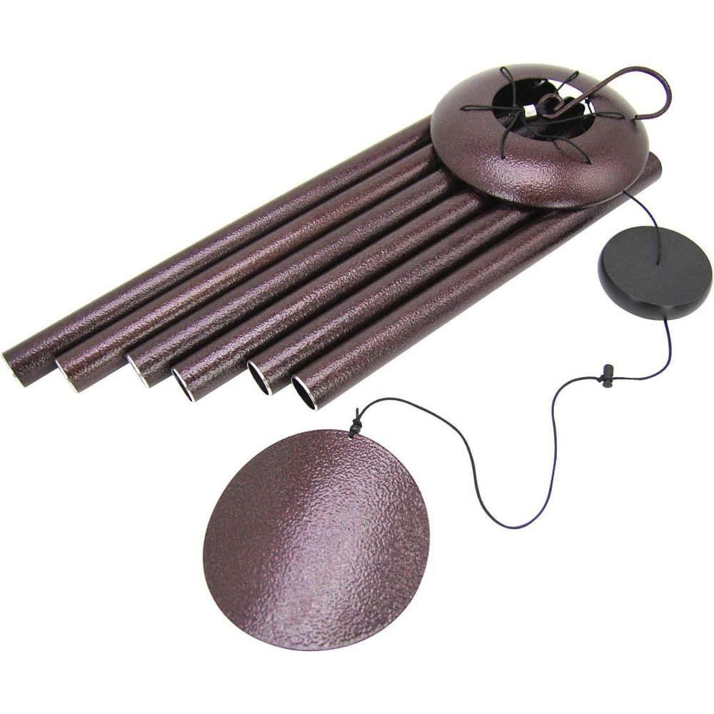 BSHAPPLUS® 45" Wind Chimes for Outside, Heavy Duty Wind Chimes,Memorial Wind Chimes with 6 Large Deep Tone Aluminum Tubes for loss of loved one,Home Garden Hanging Decor,Brown