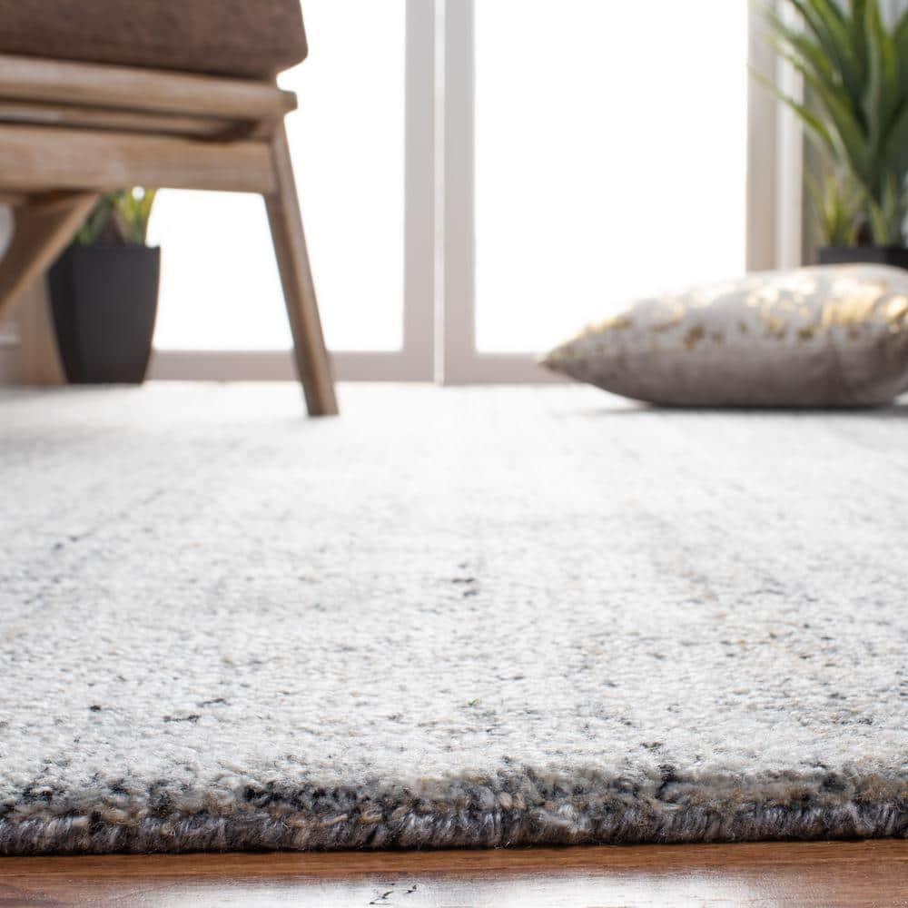Abstract ABT141 Handmade Indoor Area Rug - Camel/Black - 6'x6' - Safavieh