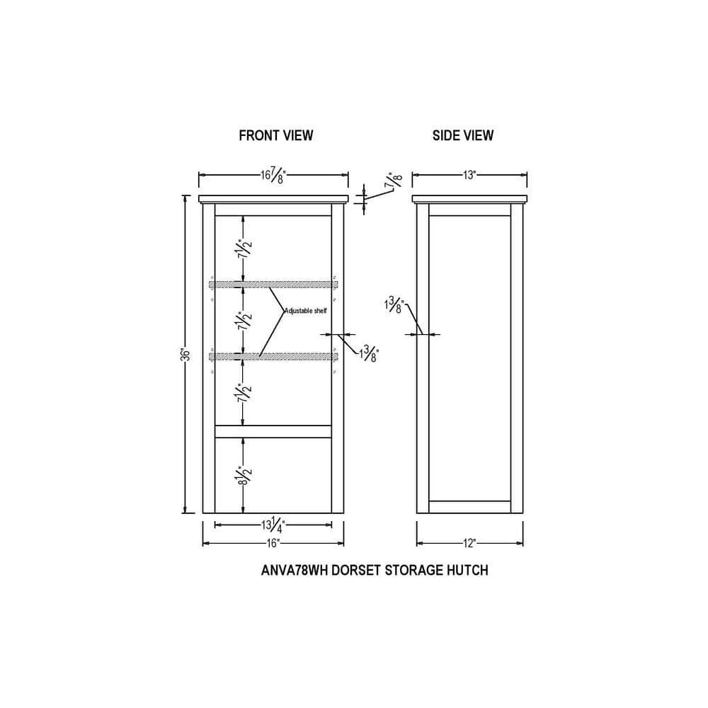 Dorset Bathroom Storage Tower with Open Upper Shelves and Lower Cabinet - Alaterre Furniture