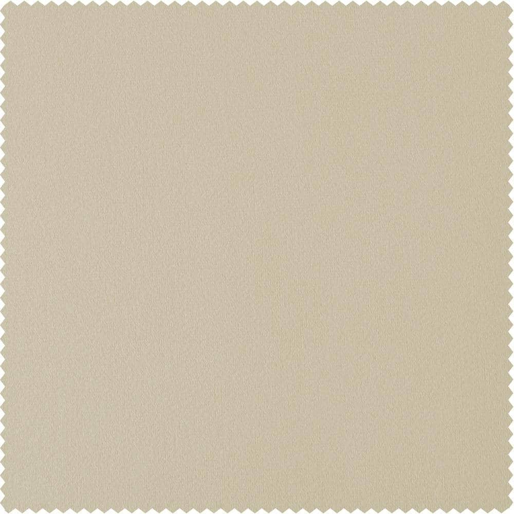 Exclusive Fabrics  Signature Extra Wide Blackout Velvet Curtains (1 Panel) - Luxurious Blackout Drapes Neutral Ground 100 x 84 84 Inches