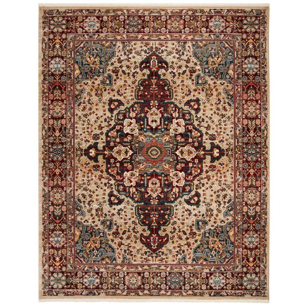 Kashan KSN305 Power Loomed Area Rug - Ivory/Red - 9'x12'6" - Safavieh