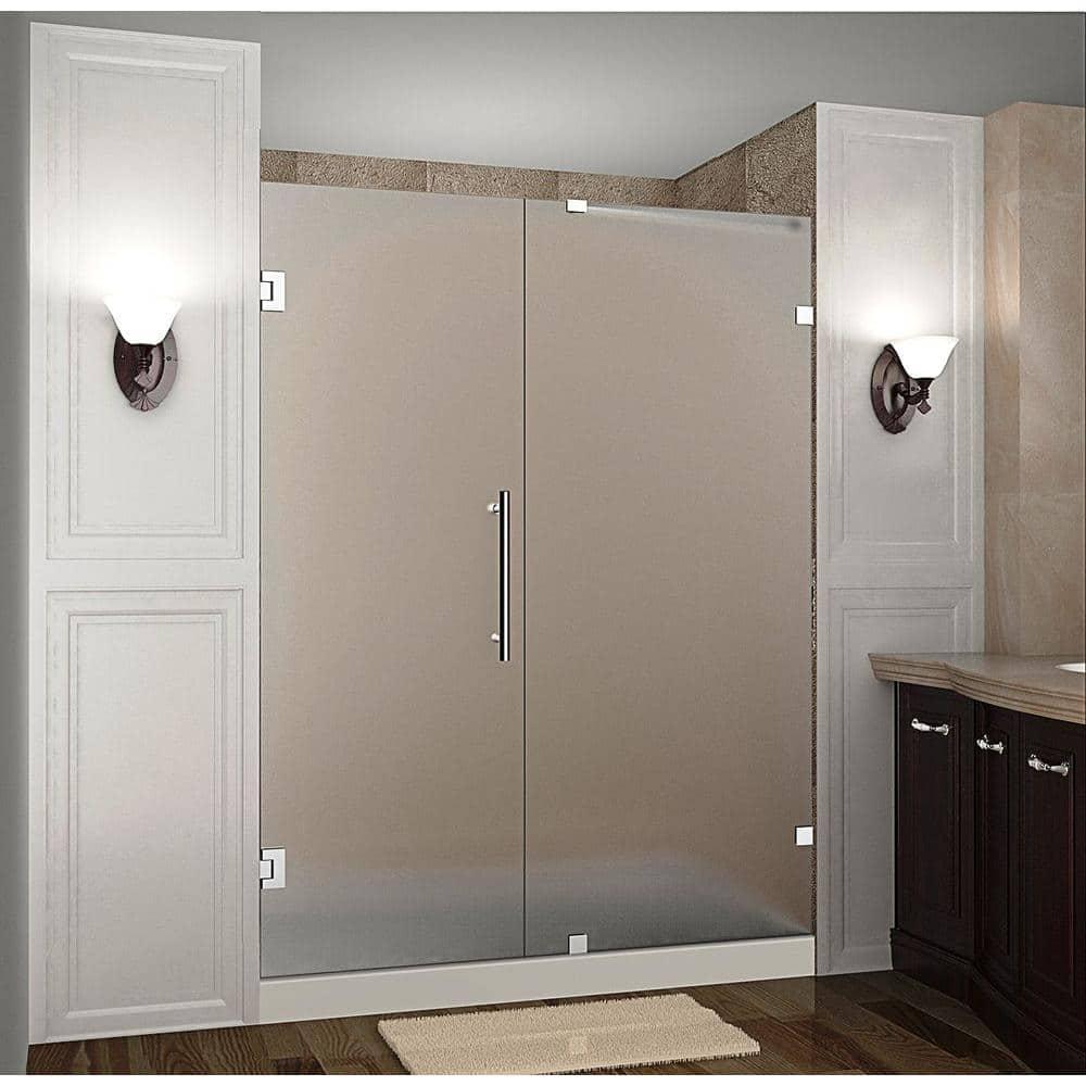 Nautis 72" H Hinged Frameless Shower Door