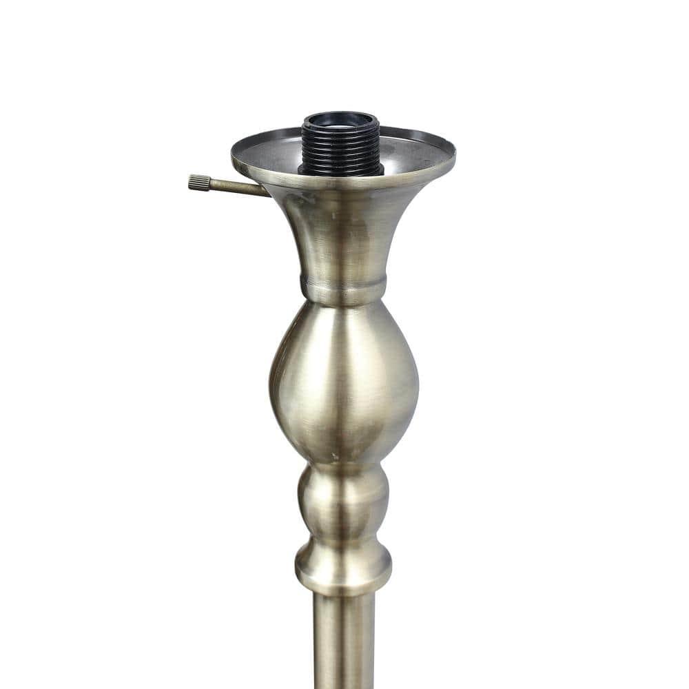 1-Light Classic Torchiere Floor Lamp with Marbleized Glass Shade Antique Brass - Lalia Home: UL Listed, Metal Base, Rotary Switch