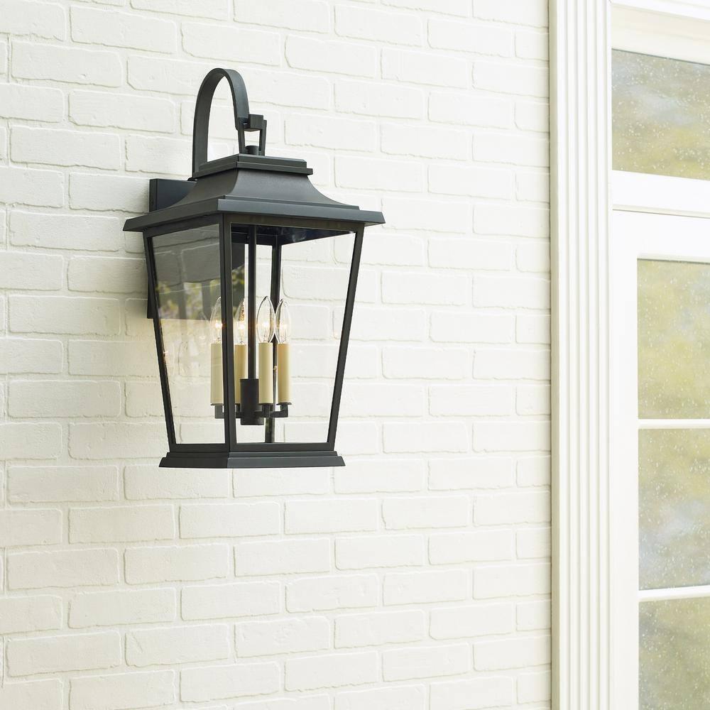 Generation Lighting Warren 25 3/4" High Black 4-Light Outdoor Wall Light