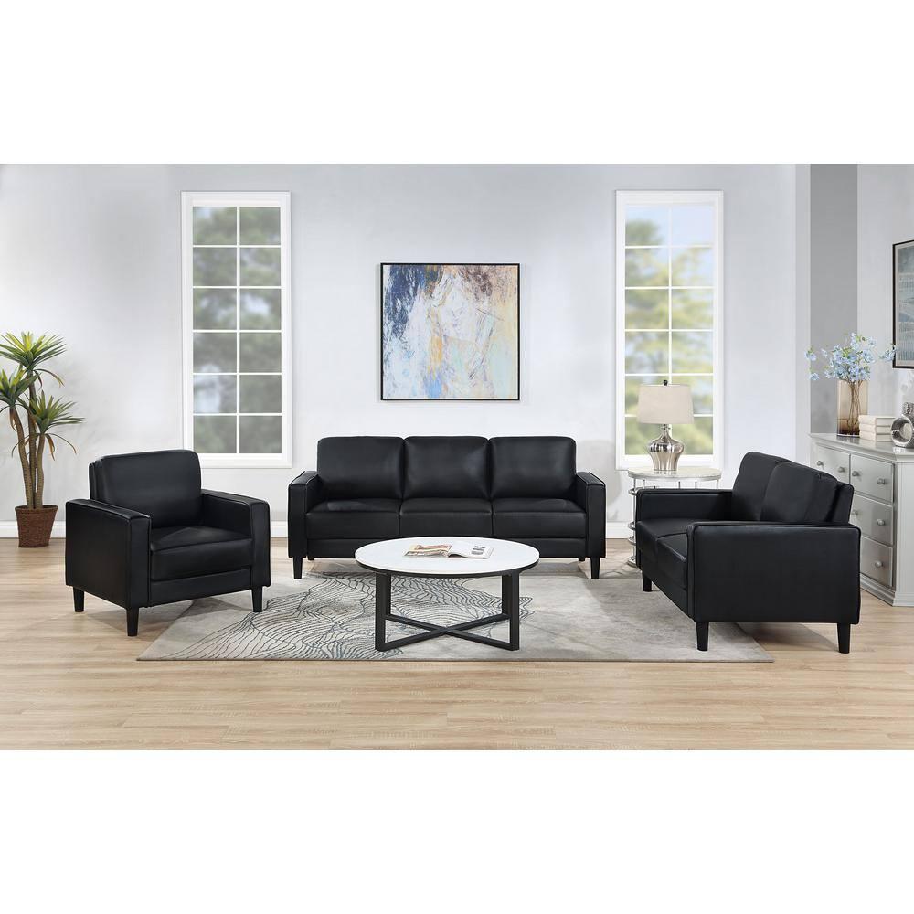 Coaster Home Furnishings Ruth Upholstered Track Arm Faux Leather Accent Chair Black
