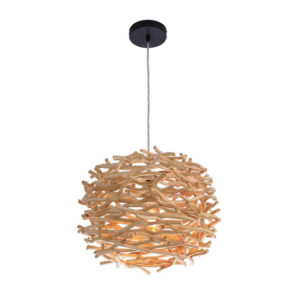 Craftmade 1 - Light Natural/Black Geometric Pendant