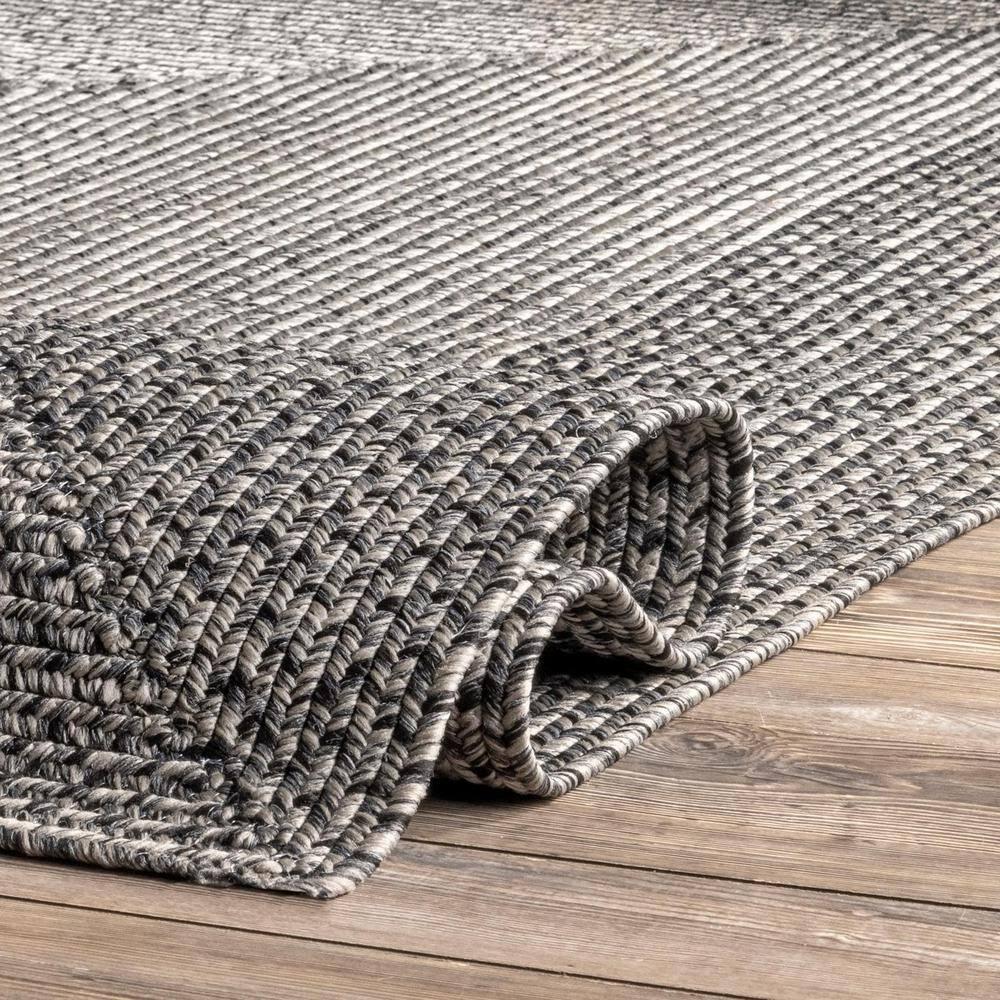 Nuloom Jayda Braided Gradience Indoor/Outdoor Outdoor - Charcoal 5' x 8'