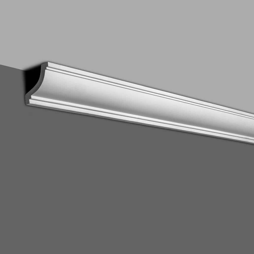 Architectural Products by Outwater L.L.C. 2 in x 2 in x 6 in Long Recycled Polystyrene Plain Crown Moulding Sample