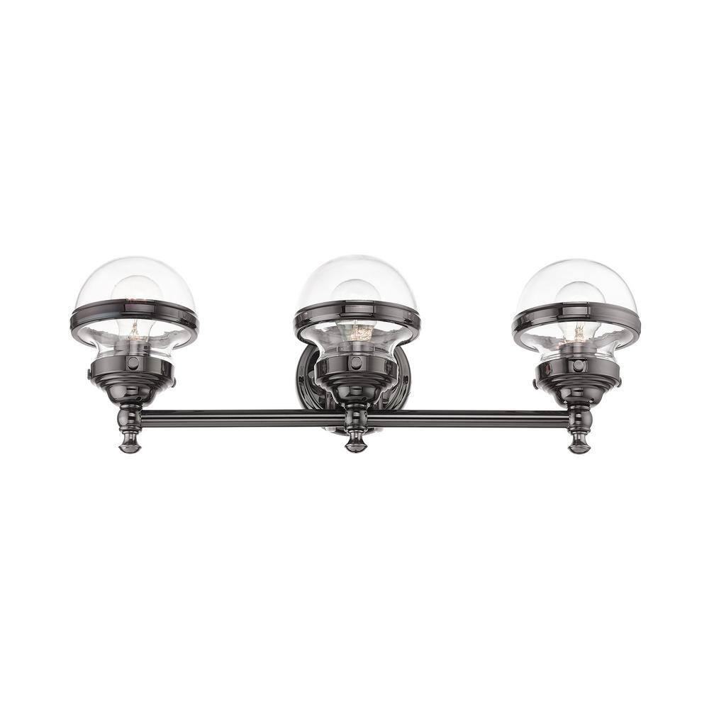 Livex Lighting Oldwick 3 - Light Vanity in  Polished Black Chrome