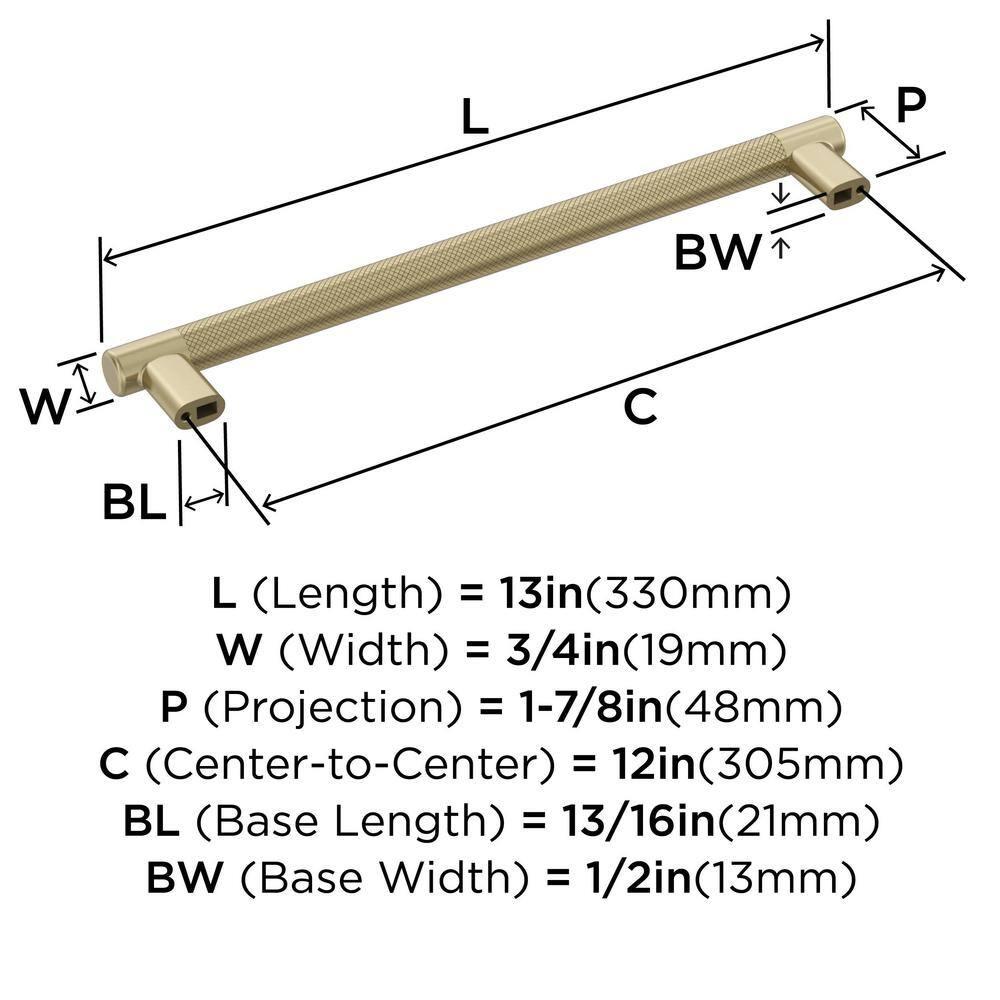 Amerock Bronx 12 inch (305mm) Center-to-Center Golden Champagne Appliance Pull