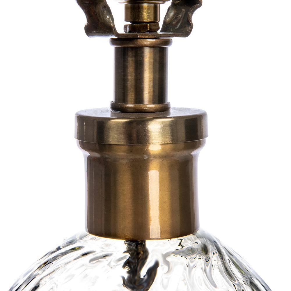 Storied Home Textured Glass Base Table Lamp: Antique Bronze, UL Listed, 26" Height