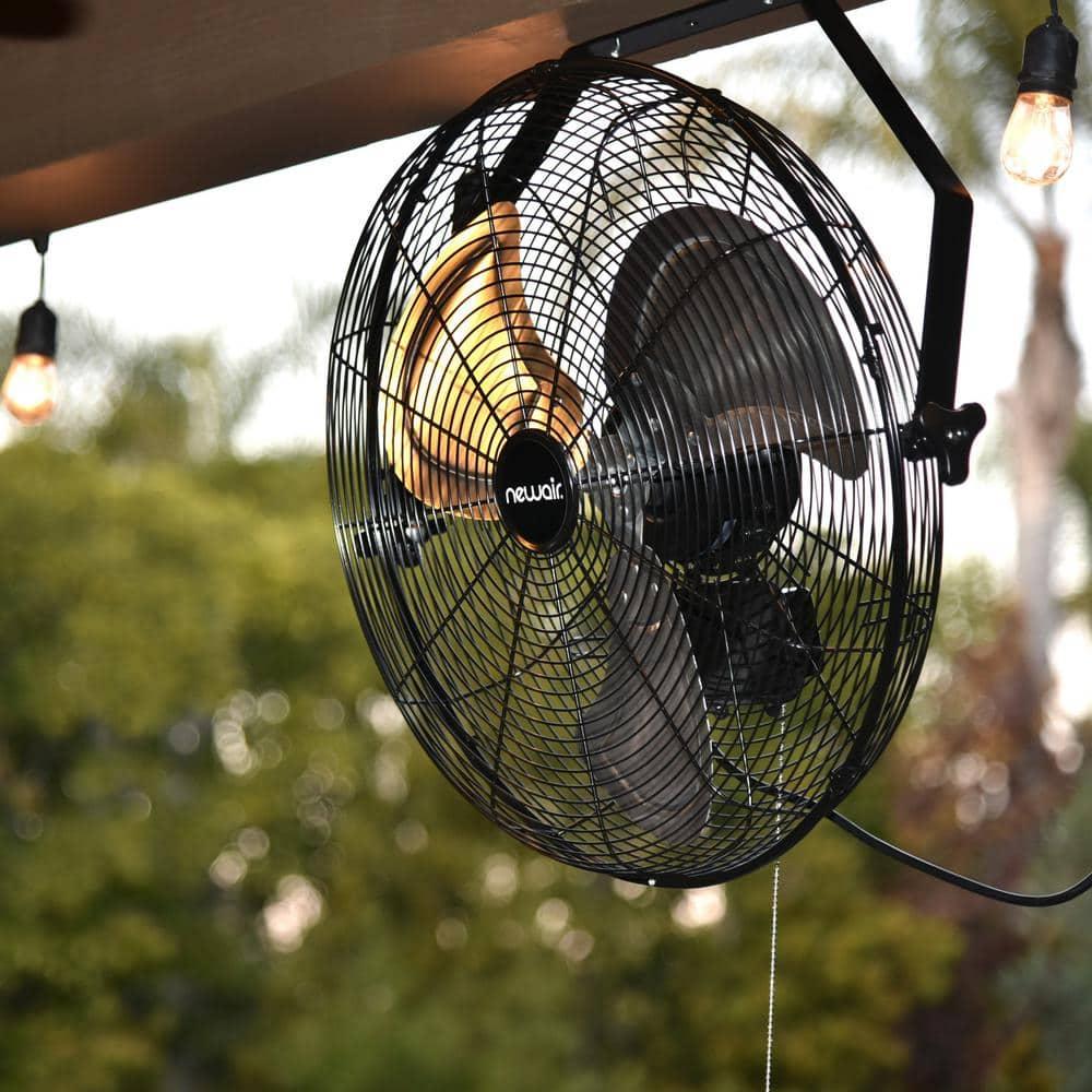 Newair Newair 20" High Velocity Wall Mount Fan, Heavy Duty Waterproof Outdoor Fan, Adjustable Tilt and 3 Speeds up to 4650 CFM, Pull Chain Switch