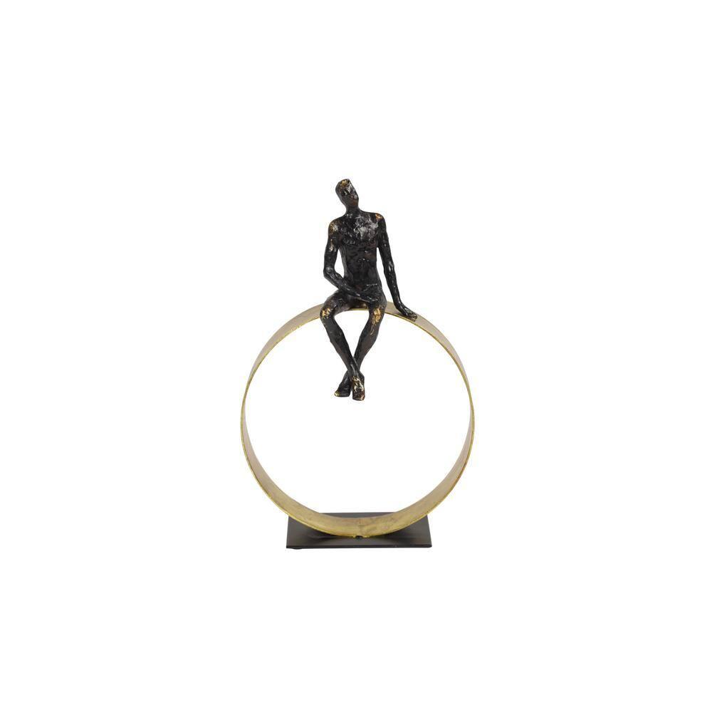 9" x 15" Black Polystone People Sculpture, by DecMode