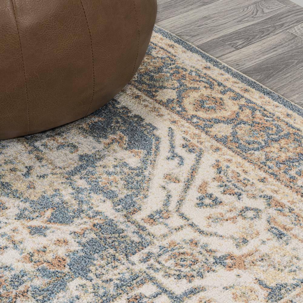 JONATHAN Y Keesha Bold Distressed Medallion Low-Pile Machine-Washable Blue/Cream 5 ft. x 8 ft. Area Rug