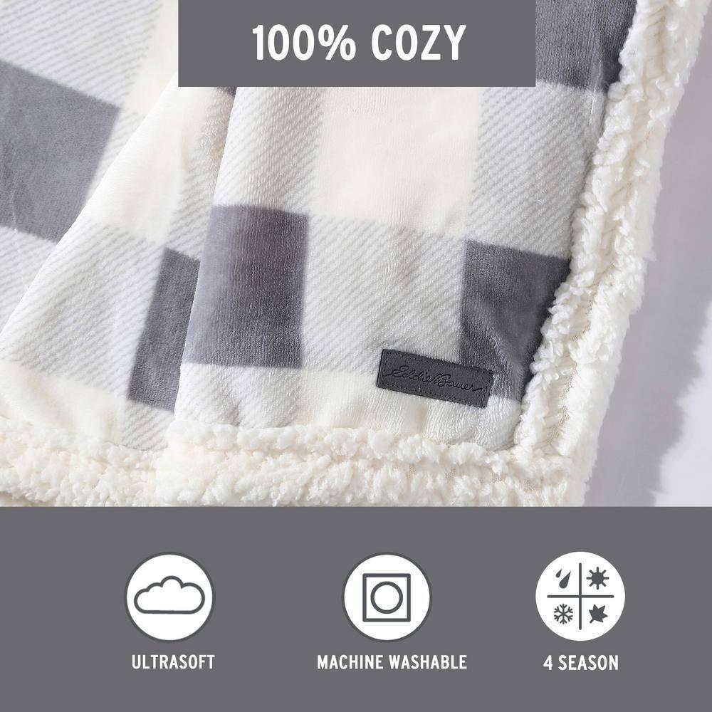 Eddie Bauer Eddie Bauer Printed Plush Fleece/Sherpa Throw Blankets