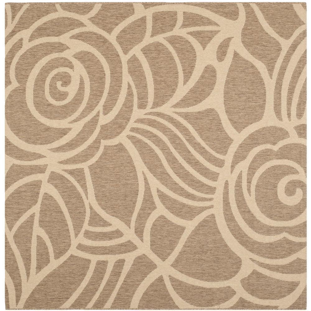 Courtyard CY5141 Power Loomed Indoor/Outdoor Area Rug - Coffee/Sand - 6'7"x6'7" - Safavieh.